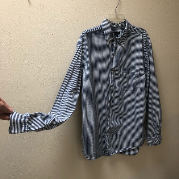 Blue and White Stripe - George Men’s Button Up - Picture 2 of 7